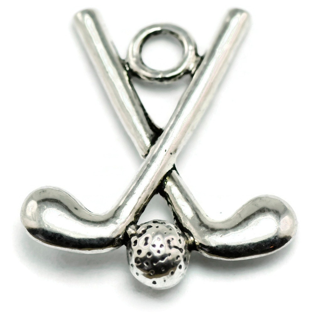 4pcs Golf Charms silvertone club ball golfing jewelry‎ making supplies